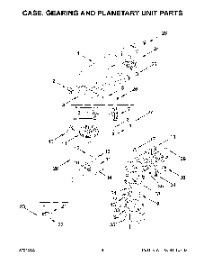 Case, Gearing And Planetary Unit Parts Diagram and Parts List for KSM97BM0  KitchenAid Mixer