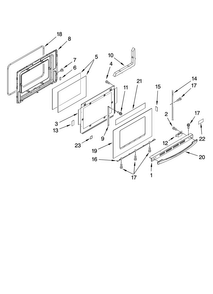 Door Parts Diagram and Parts List for YGY397LXUQ0  Whirlpool Range