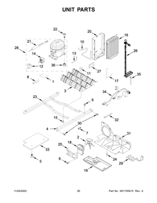 Unit Parts Diagram and Parts List for WRS311SDHM11  Whirlpool Refrigerator