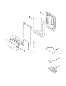 Dispenser Front Parts Diagram and Parts List for WRF997SDDM00  Whirlpool Refrigerator