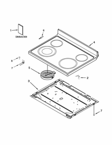 Cooktop Parts Diagram and Parts List for YIES505DS0  Whirlpool Range