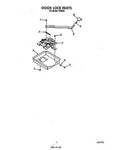 Door Lock Diagram and Parts List for 2496*0A  Roper Range