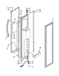 Freezer Door Parts Diagram and Parts List for KSSC36QTS07  KitchenAid Refrigerator