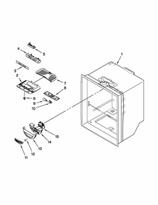 Refrigerator Liner Parts Diagram and Parts List for 59669912013  Kenmore Refrigerator