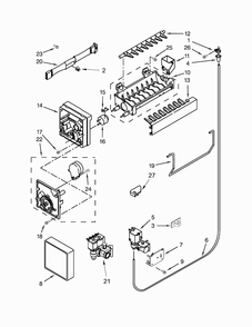 Icemaker Parts Diagram and Parts List for WRF560SEYW01  Whirlpool Refrigerator