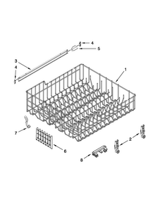 Upper Rack And Track Parts Diagram and Parts List for WDF530PAYB6  Whirlpool Dishwasher