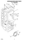 REFRIGERATOR LINER Diagram and Parts List for KSRK25ILSS01  KitchenAid Refrigerator