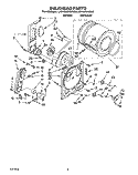 BULKHEAD Diagram and Parts List for LGV4434AW0  Whirlpool Dryer
