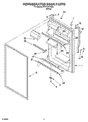 REFRIGERATOR DOOR PARTS Diagram and Parts List for RT21AKXKQ03  Roper Refrigerator