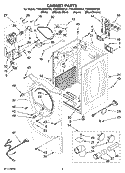 CABINET PARTS Diagram and Parts List for YWED9600TU1  Whirlpool Dryer