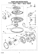 PUMP AND MOTOR PARTS Diagram and Parts List for KUDI01FLSS6  KitchenAid Dishwasher