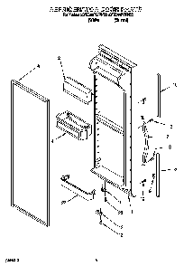 Refrigerator Door Diagram and Parts List for 4YED22PQFW00  Whirlpool Refrigerator