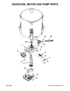 05 - Gearcase, Motor And Pump Parts Diagram and Parts List for MVW5435PW1  Whirlpool Washer