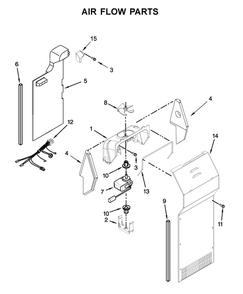 Air Flow Parts Diagram and Parts List for 8WRS21SNHW00  Whirlpool Refrigerator