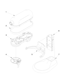 Color Variation Parts Diagram and Parts List for 5KSM7580XCCA0  KitchenAid Mixer