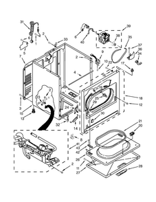 Cabinet Parts Diagram and Parts List for WGD5000DW2  Whirlpool Dryer
