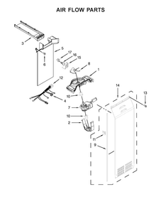 Air Flow Parts Diagram and Parts List for WRS571CIDM01  Whirlpool Refrigerator