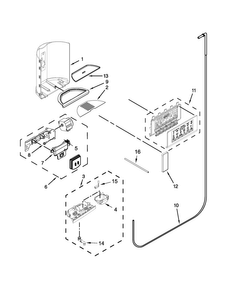 Dispenser Parts Diagram and Parts List for KSF26C6XYY05  KitchenAid Refrigerator