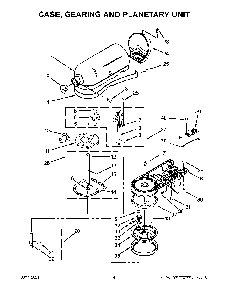 Case, Gearing And Planetary Unit Diagram and Parts List for 5KSM150PSDDR0  KitchenAid Mixer
