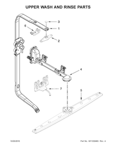 Upper Wash And Rinse Parts Diagram and Parts List for KDFE204EBL3  KitchenAid Dishwasher