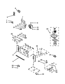 Cabinet And Stirrer Parts Diagram and Parts List for WOC54EC0AS01  Whirlpool Microwave