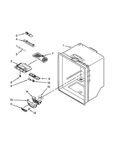 Refrigerator Liner Parts Diagram and Parts List for 5GFB2558EA00  Whirlpool Refrigerator
