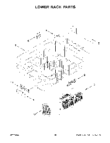 Lower Rack Parts Diagram and Parts List for KDTM704KPS1  KitchenAid Dishwasher