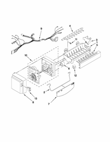 Icemaker Parts Diagram and Parts List for 59679543016  Kenmore Refrigerator