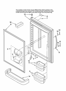 Refrigerator Door Parts Diagram and Parts List for GB9SHKXMQ13  Whirlpool Refrigerator