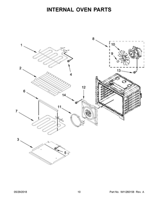 Internal Oven Parts Diagram and Parts List for WOD93EC7AB06  Whirlpool Wall Oven