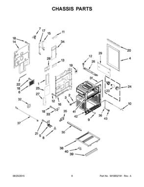 04 - CHASSIS PARTS Diagram and Parts List for YKFED500ESS1  Whirlpool Range