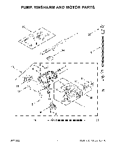 Pump, Washarm And Motor Parts Diagram and Parts List for KDTE204KBS1  KitchenAid Dishwasher
