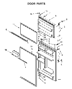 Door parts Diagram and Parts List for WRT134TFDM00  Whirlpool Refrigerator