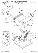 TOP AND CONSOLE PARTS Diagram and Parts List for YLER4634JQ2  Whirlpool Dryer