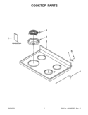 COOKTOP PARTS Diagram and Parts List for YWFC150M0AS0  Whirlpool Range