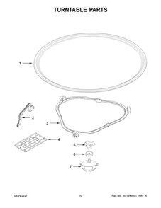 Turntable Parts Diagram and Parts List for WMT50011KS02  Whirlpool Microwave Oven Combo