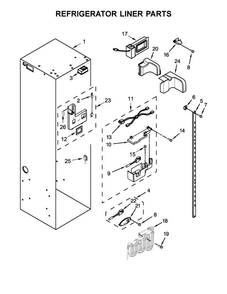 Refrigerator Liner Parts Diagram and Parts List for KBSD606ESS01  KitchenAid Refrigerator