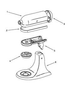 Color Variation Parts Diagram and Parts List for 5KSM150PSSCA4  KitchenAid Mixer