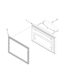 Freezer Door Parts Diagram and Parts List for KBFS25ECWH00  KitchenAid Refrigerator