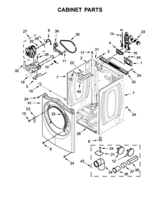 Cabinet Parts Diagram and Parts List for WED7590FW0  Whirlpool Dryer