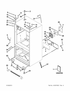 Cabinet Parts Diagram and Parts List for 59679242015  Kenmore Refrigerator