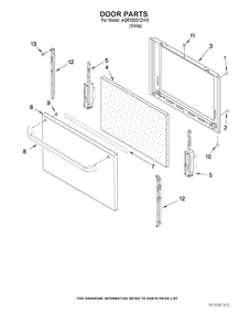Door Parts Diagram and Parts List for AGR3300XDW0  Estate Range