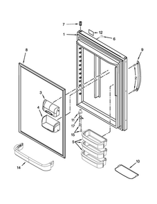 Refrigerator Door Parts Diagram and Parts List for KBWS22KCBL00  KitchenAid Refrigerator