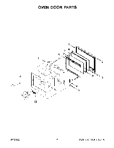 Oven Door Parts Diagram and Parts List for KOSE507EBS20  KitchenAid Wall Oven