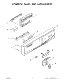 CONTROL PANEL AND LATCH PARTS Diagram and Parts List for IUD3100BW0  Whirlpool Dishwasher