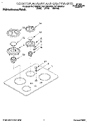 COOKTOP, BURNER AND GRATE Diagram and Parts List for KGCT305BBL4  KitchenAid Cooktop