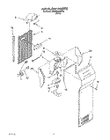 AIR FLOW Diagram and Parts List for 3XARG498WP00  Whirlpool Refrigerator