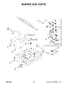Burner Box Parts Diagram and Parts List for KCGD506GSS05  KitchenAid Cooktop