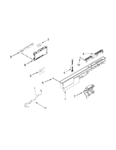 Control Panel And Latch Parts Diagram and Parts List for WDT780SAEM0  Whirlpool Dishwasher