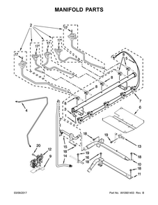 Manifold Parts Diagram and Parts List for KFGS530ESS1  KitchenAid Range